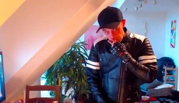 Leather boi smoke chaining cock wanking cum load