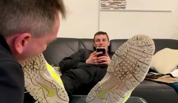 German smoking master sneaker licking