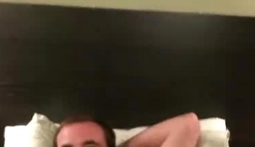 Gay amateur jerks off in his bedroom and splatters cum on his belly