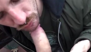 Big cock sucking outdoor