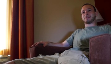 Room service for sexy slim straight dude