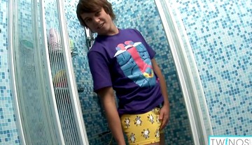 Sensual Boy Ezra Dildo Fucks His Wet Asshole In The Shower!