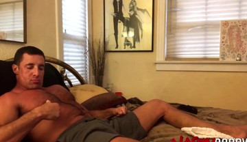 NASTYDADDY Burly Muscular Daddy Nick Capra Jerks Off Solo