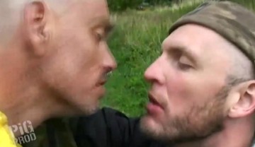 pigprod - spitting piss skinhead boys outdoor