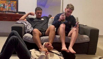 Smoking feet latino master spitting