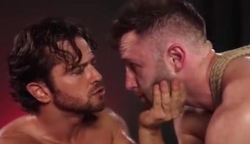 Leather master cock sucking bound boy